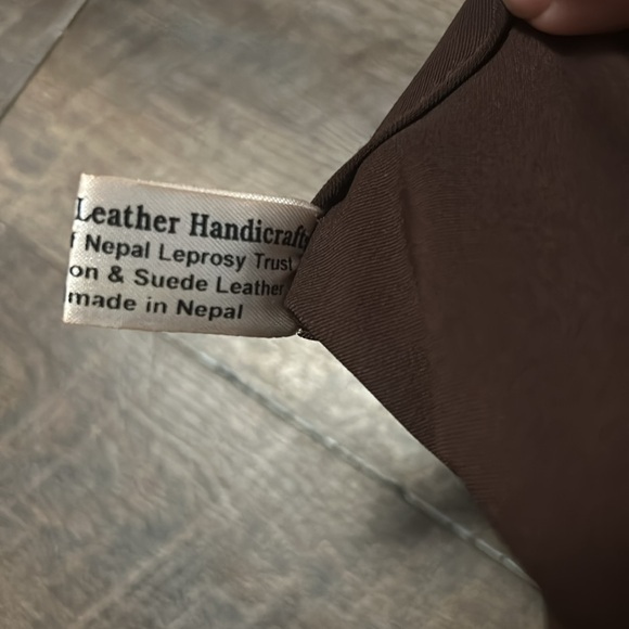 Handmade Himalayan Purse 100% Cotton & Suede Brown Orange Aztec Boho - Picture 11 of 13